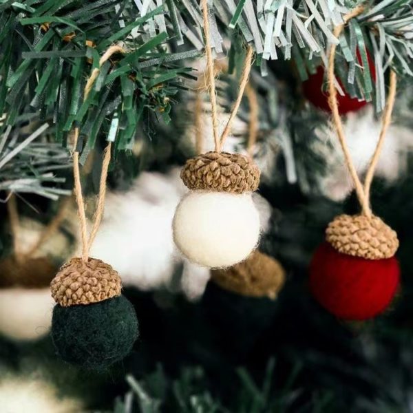 Winter Felt Pine Cone Ornaments