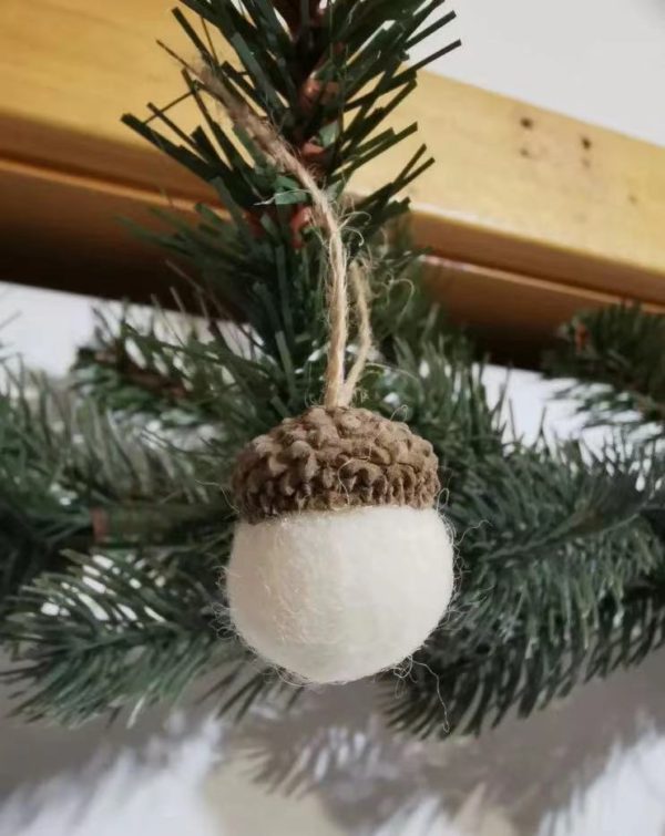 Winter Felt Pine Cone ornaments