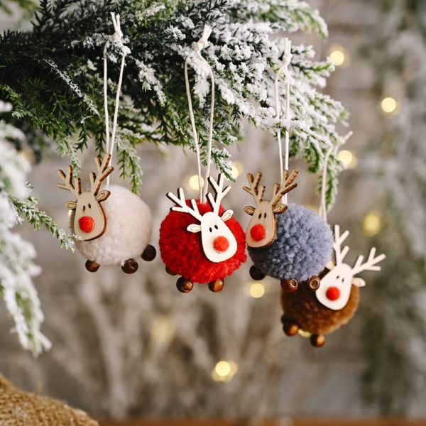 Handmade Wool Elk Christmas Ornament