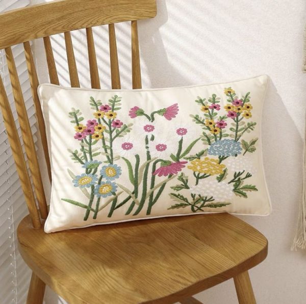 Embroidered Cotton Cushion Cover