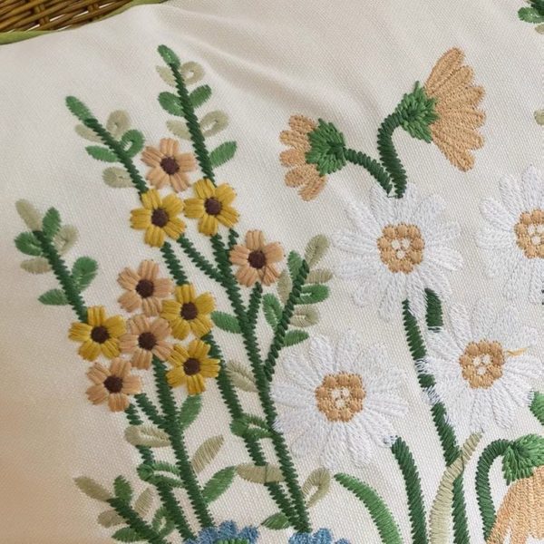 Embroidered Cotton Cushion Cover