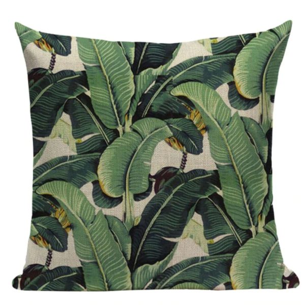 Green Leaves Pillow Cover