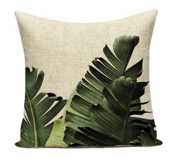 Green Leaves Pillow Cover