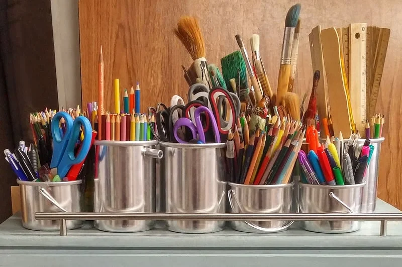 organizing art supplies