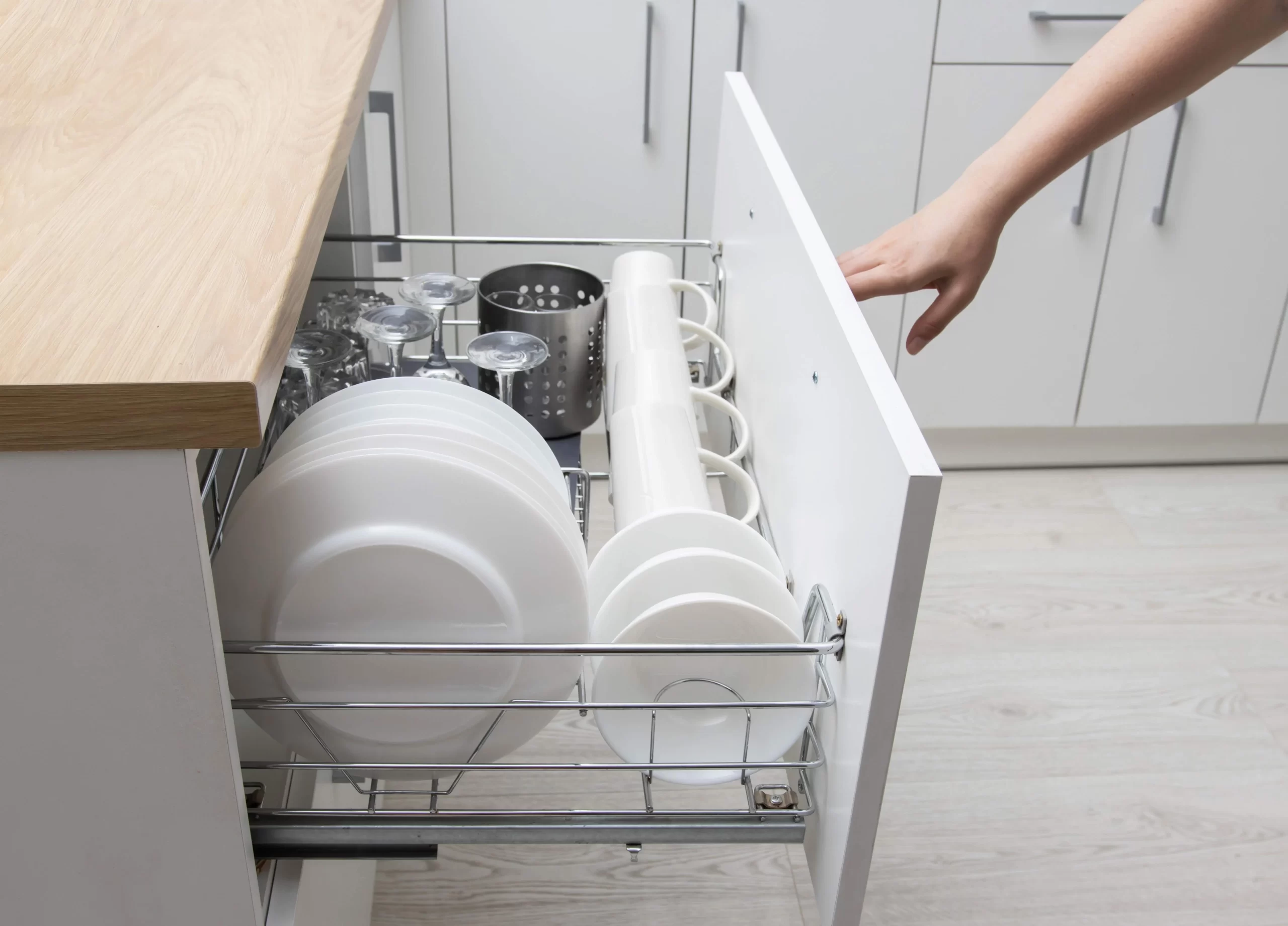 how to organize deep kitchen drawers