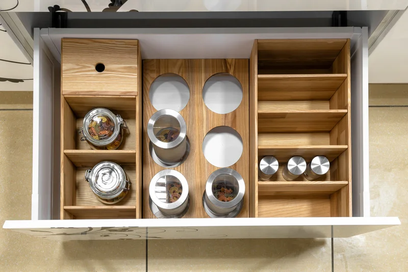 how to organize deep kitchen drawers