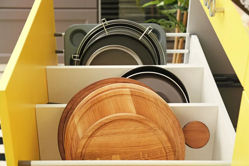 how to organize deep kitchen drawers