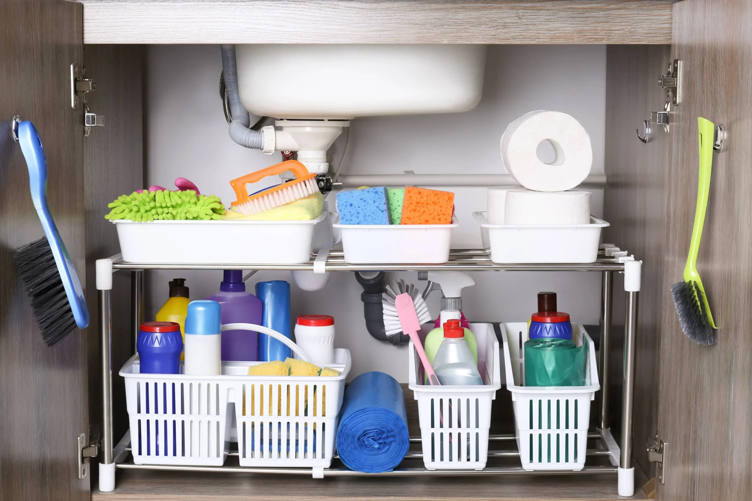 organizing kitchen sink