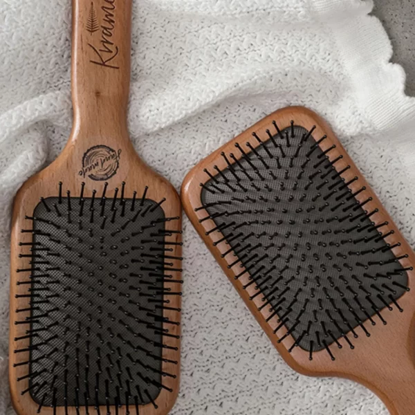 wood hair brush detangler