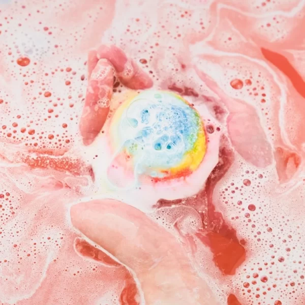 natural rainbow bath bomb