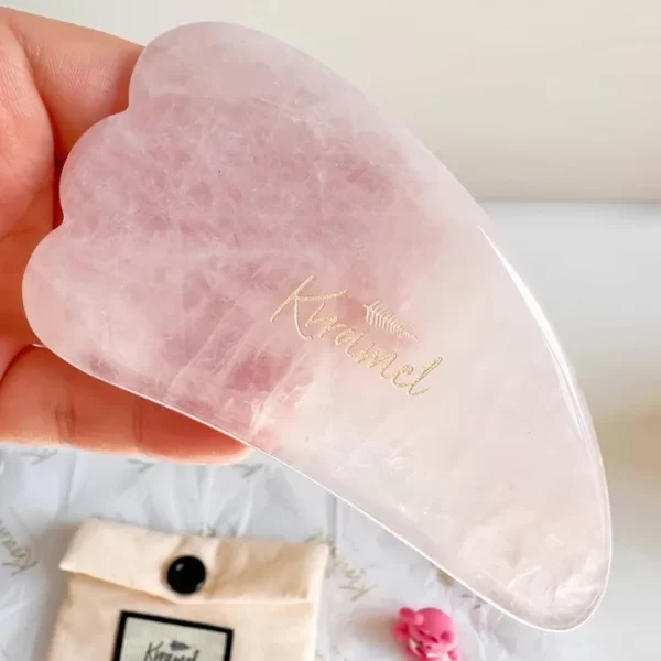 rose quartz gua sha tool for face and body